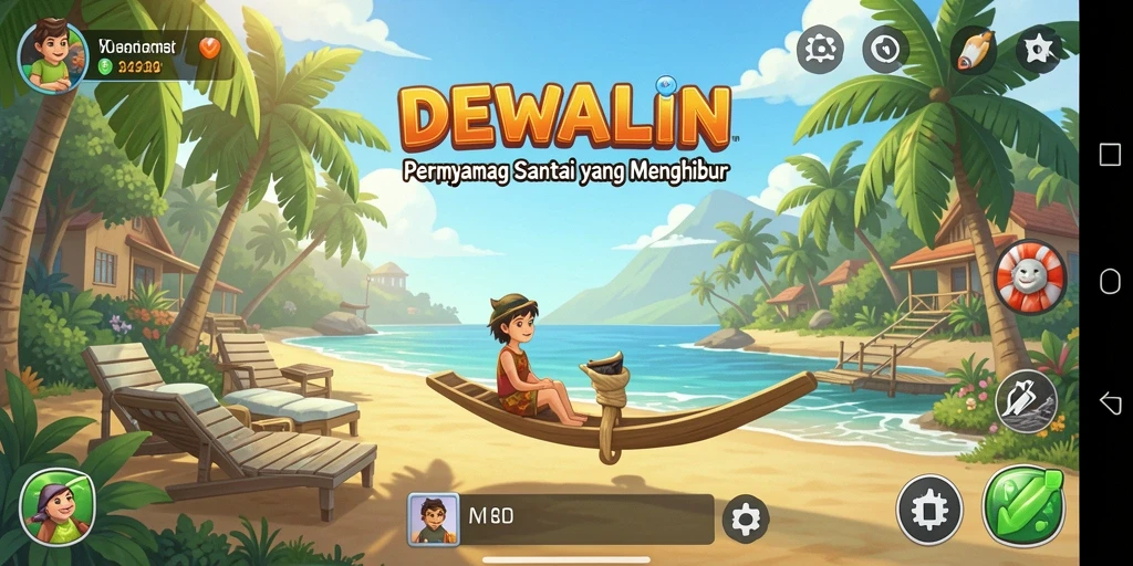 Tampilan gameplay DEWALIN yang cerah dan menarik.