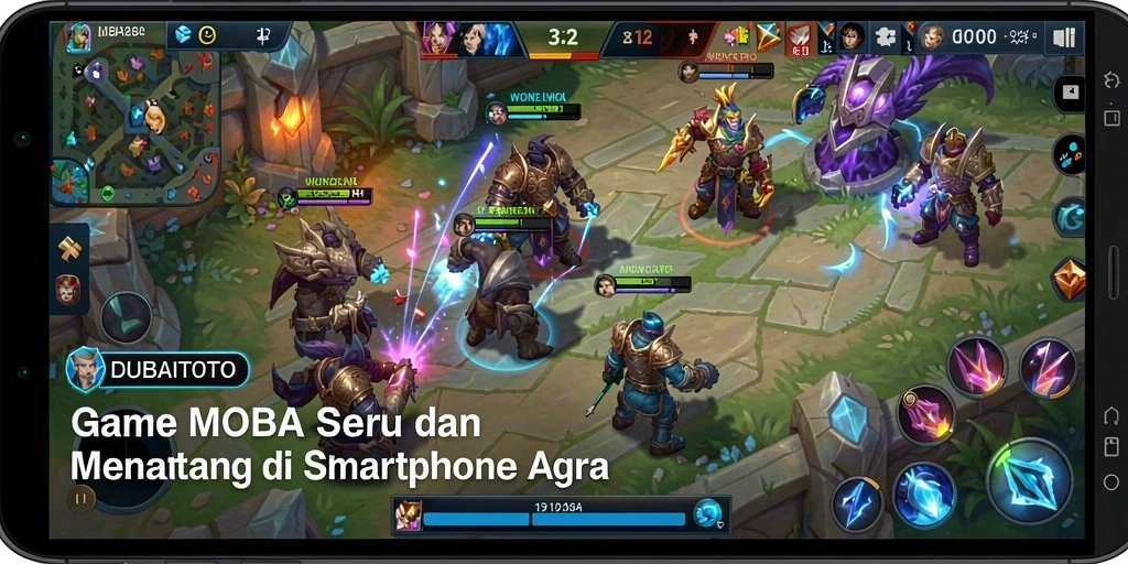 Tampilan gameplay DUBAITOTO menunjukkan aksi seru dalam arena pertempuran.