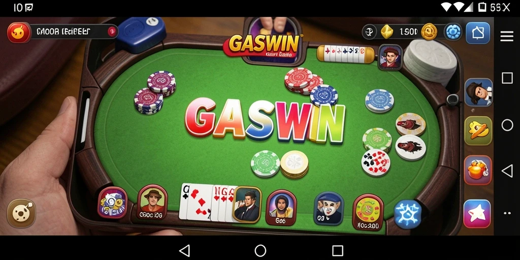 Screenshot gameplay GASWIN yang menampilkan aksi permainan Gaple.