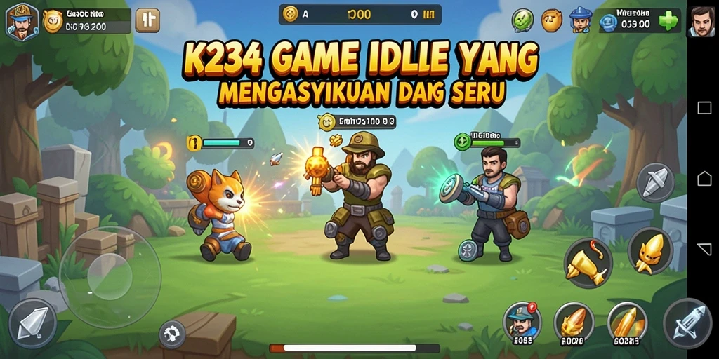 Screenshot gameplay K234 menunjukkan mekanisme permainan Idle yang menarik.