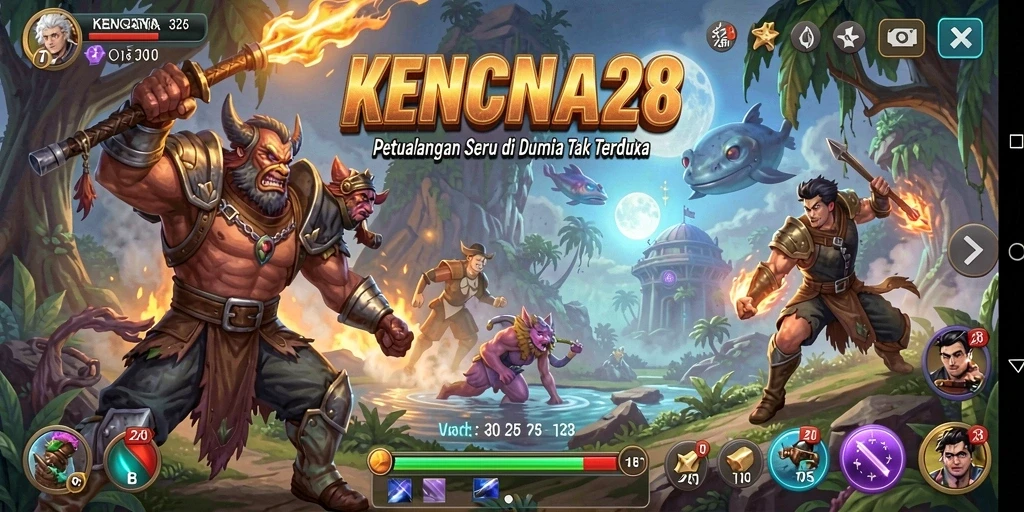 Tampilan gameplay KENCANA28 dengan dunia petualangan yang menakjubkan.