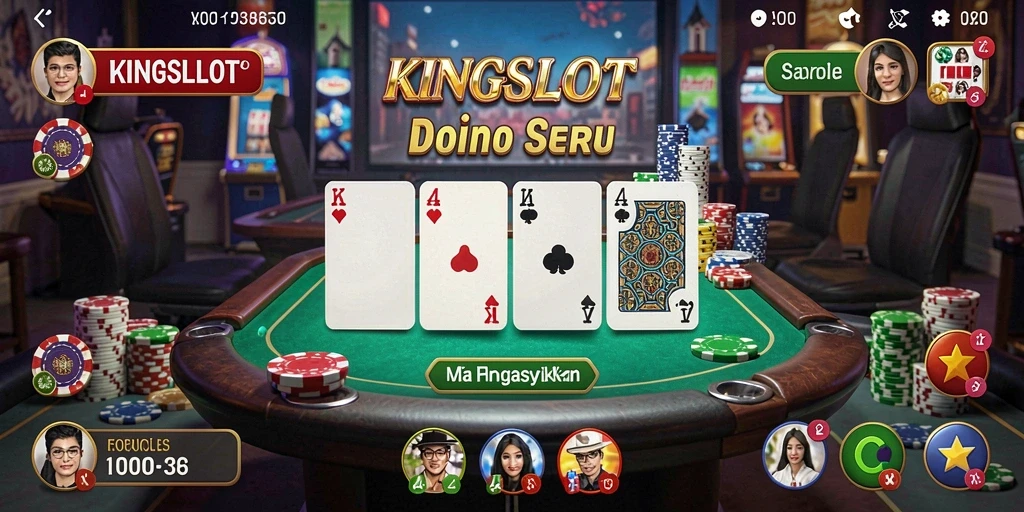 Screenshot utama KINGSLOT menampilkan gameplay Domino yang seru.