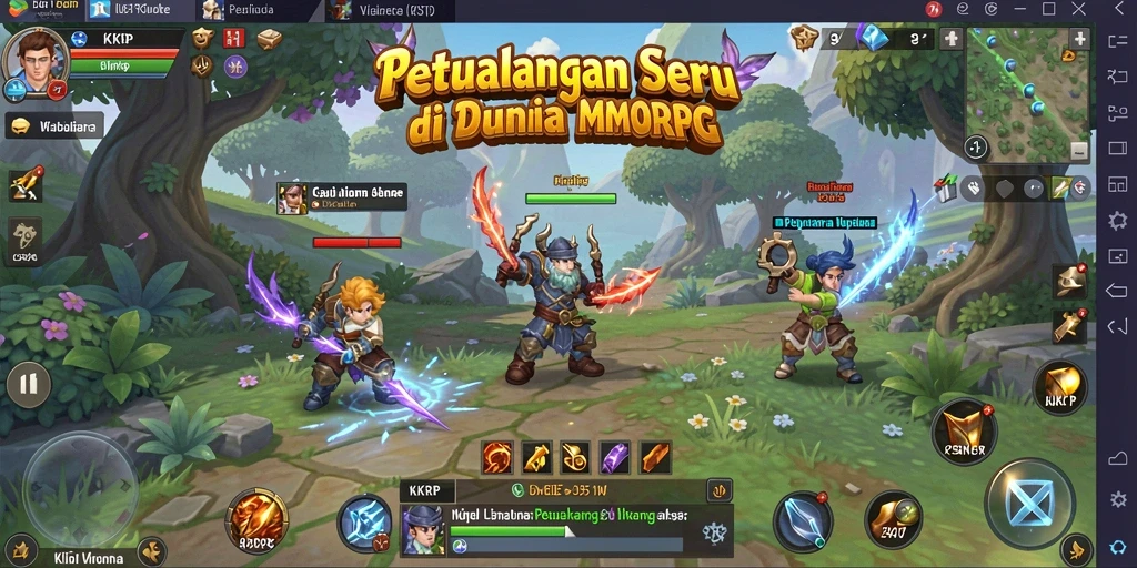 Tampilan menarik dari gameplay KKRP dalam dunia MMORPG.