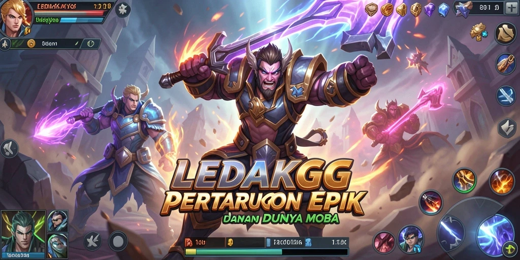 Gameplay seru dan kompetitif dalam LEDAKGG MOBA.