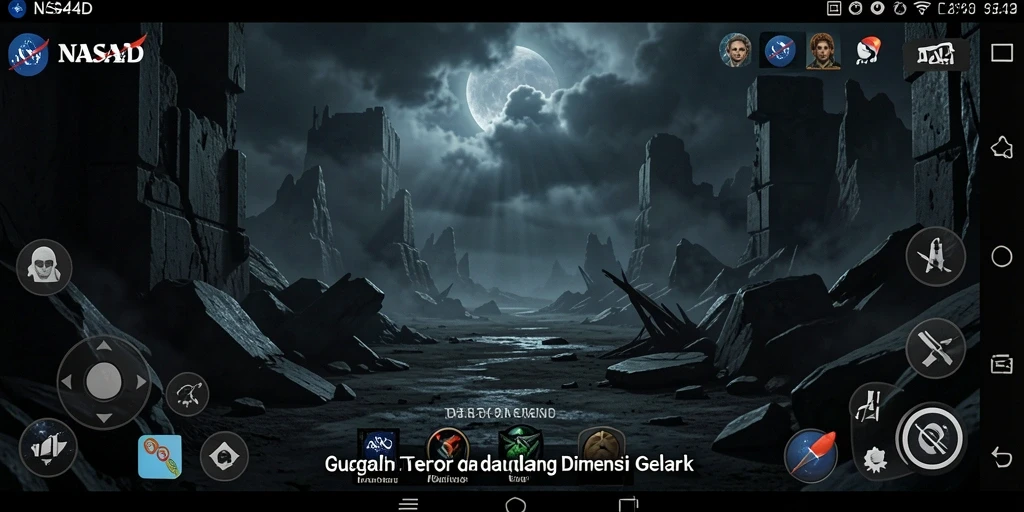 Tangkapan layar menampilkan suasana mencekam dari gameplay NASA4D.