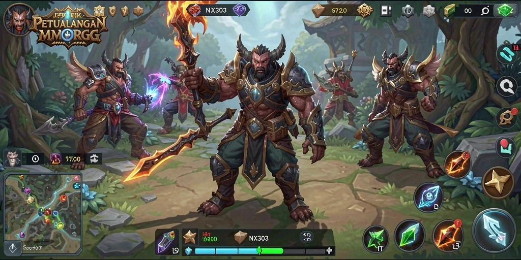 Tampilan gameplay mendalam dalam NX303 dengan petualangan seru.