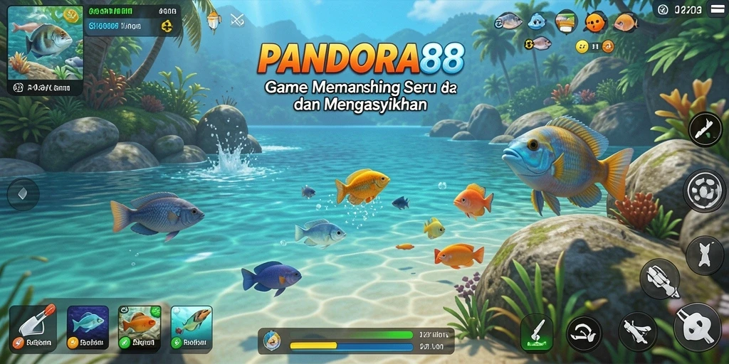 Screenshot gameplay PANDORA88 yang menunjukkan keseruan memancing.