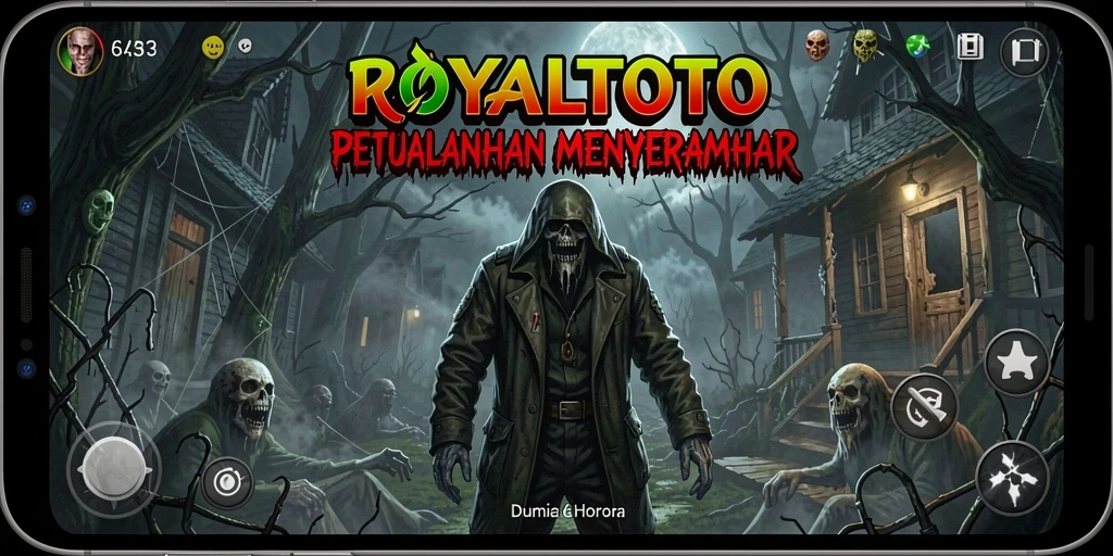 Screenshot gameplay ROYALTOTO menampilkan suasana menyeramkan yang penuh ketegangan.