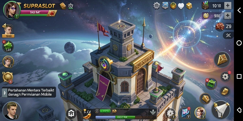 Tangkapan layar gameplay SUPRASLOT menunjukkan aksi pertahanan menara yang mendebarkan.