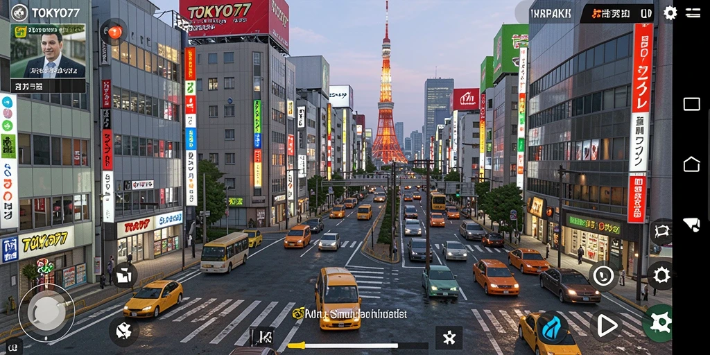 Screenshot permainan TOKYO77 yang menampilkan pengalaman simulasi Tokyo yang mendalam.