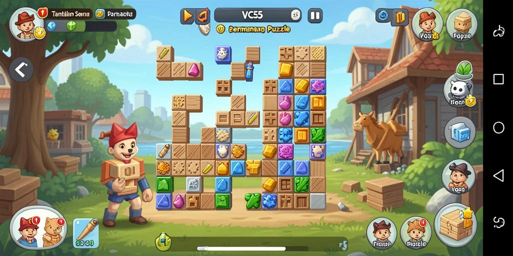 Screenshot VC55 menampilkan gameplay Puzzle yang penuh tantangan.