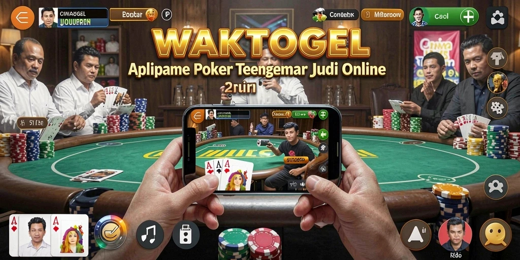 Tampilan gameplay WAKTOGEL yang seru dan menarik saat bermain Poker.