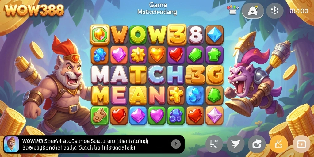 Tampilan screenshot WOW388 yang menampilkan gameplay Match-3 yang menarik.